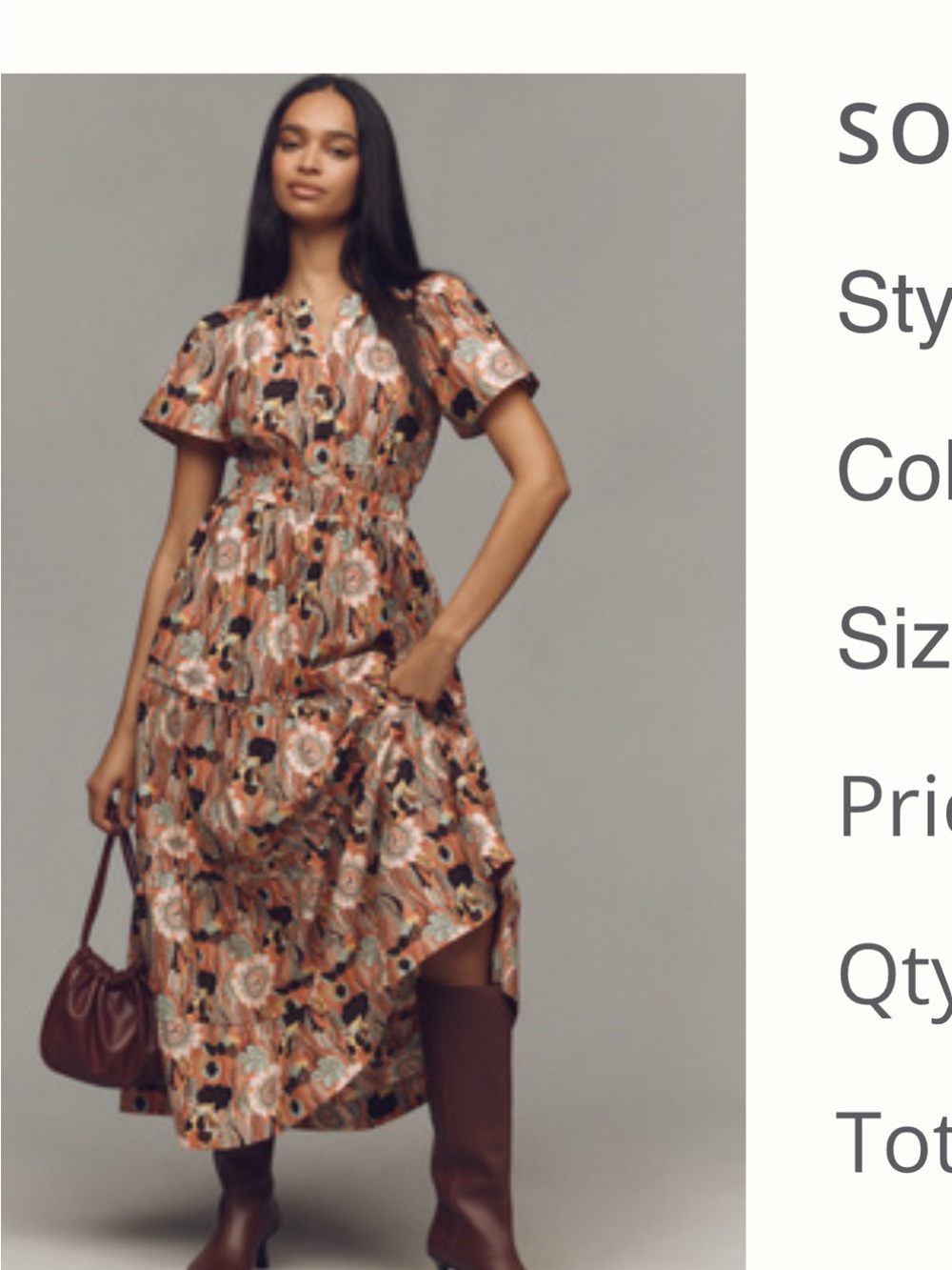 Anthropologie Somerset Tiered Maxi Dress (S) - Perfect for Late Summer/Fall